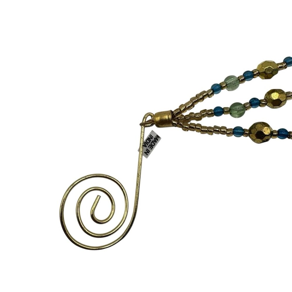 Martha Stewart Set of 3 Beaded Swags Gold Blue Green Indoor Decor - Picture 7 of 8